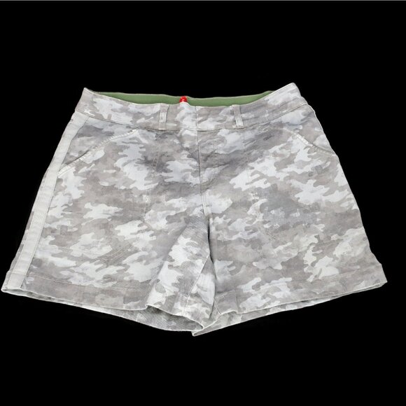 Spanx Women’s Stretch Twill 5” Shorts Stonewashed Green Gray Camo Size Medium - Picture 2 of 5